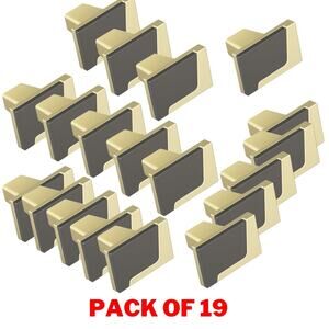 Haliwu 19-Pack 2-Tone Square Cabinet Knobs – 1"x1" Durable Kitchen Hardware